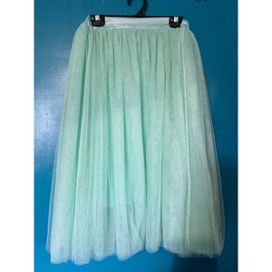 Green tulle skirt